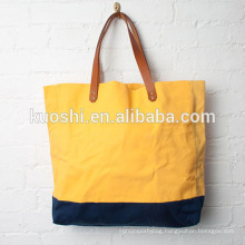 Canvas bags with leather